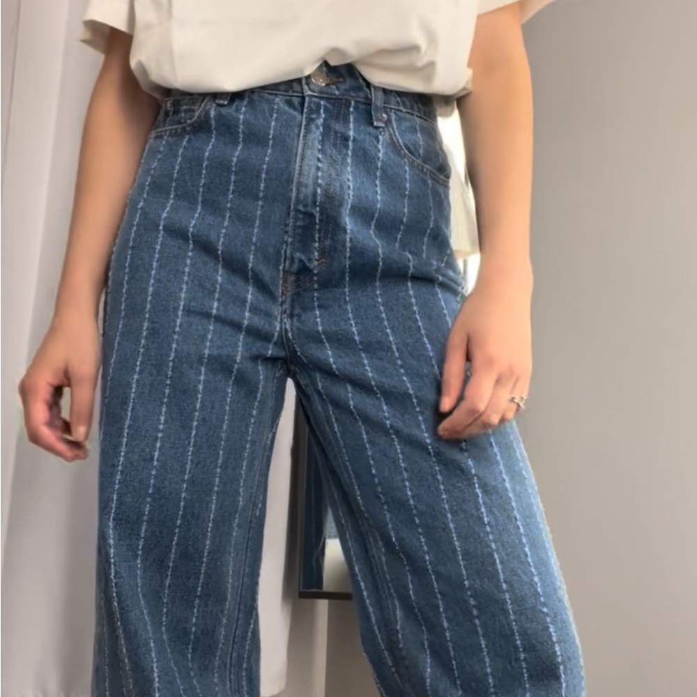 Blue Striped Women's Jeans